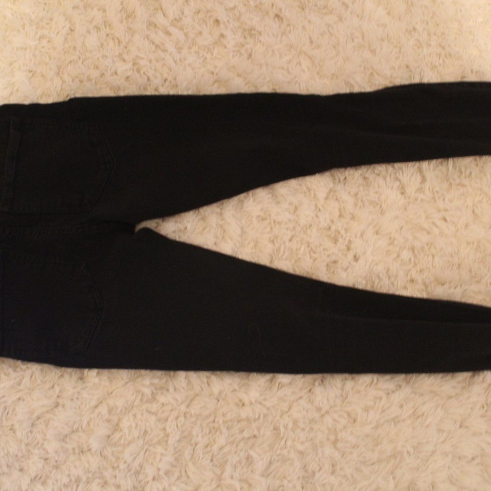 🚆EXPRESS🚆 Black Ripped Knee High Rise Jeans - Picture 3 of 3